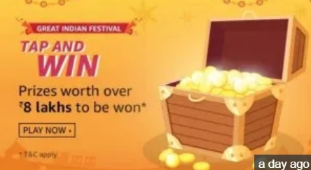 India Desire : Amazon Tap And Win Contest : Play And Win An iPhone XR, Rs 10000 & More